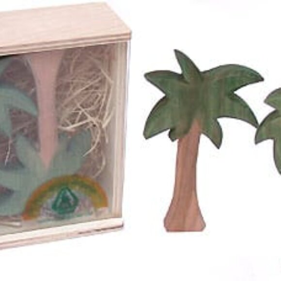 NWT Ostheimer Wooden Toys Set of 2 Small Palm Trees - Picture 2 of 2